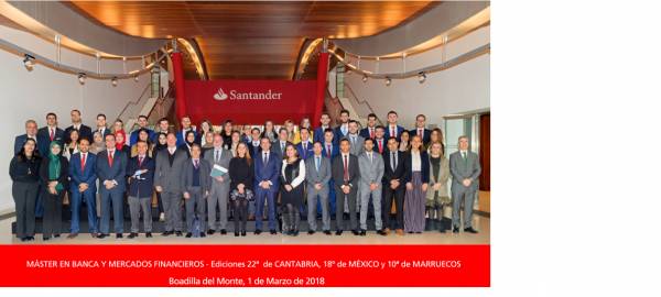 Photo groupe VoyageMBMF10 Santander 2018 - Rencontre annuelle des étudiants du Master International « Banque & Marchés Financiers » à Madrid