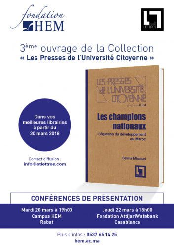 Visuel Officiel Champions Nationaux 080318 - Parution du 3ème ouvrage publié dans la collection des Presses de l’Université Citoyenne chez En Toutes Lettres