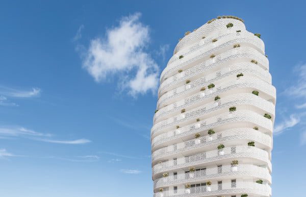 Vue du jour de la Tour Végétale - Yasmine Signature : « Les Tours Végétales » classé parmi les 10 meilleurs projets architecturaux dans le monde