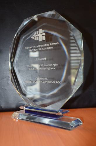 MEILLEUR DEPLOIEMENT AGILE DE LA TRANSFORMAITON DIGITALE - SOCIÉTÉ GÉNÉRALE MAROC OBTIENT LE PRIX DU « MEILLEUR DEPLOIEMENT AGILE DE LA TRANSFORMAITON DIGITALE »