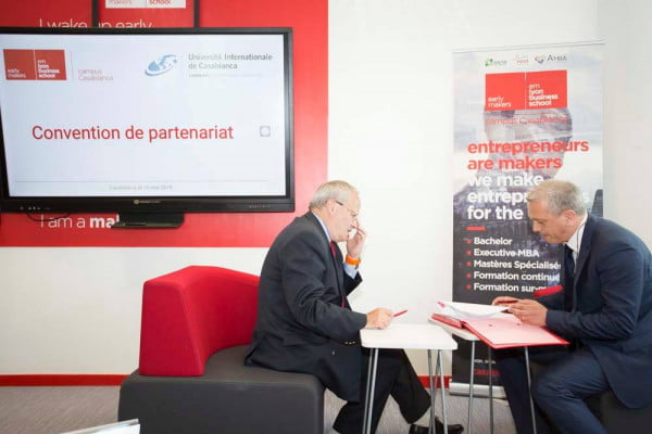 photo signature 1 - L’Université Internationale de Casablanca et l’Université Privée de Marrakech renforcent leur ouverture à l’international et signent un accord-cadre bilatéral avec emlyon business school
