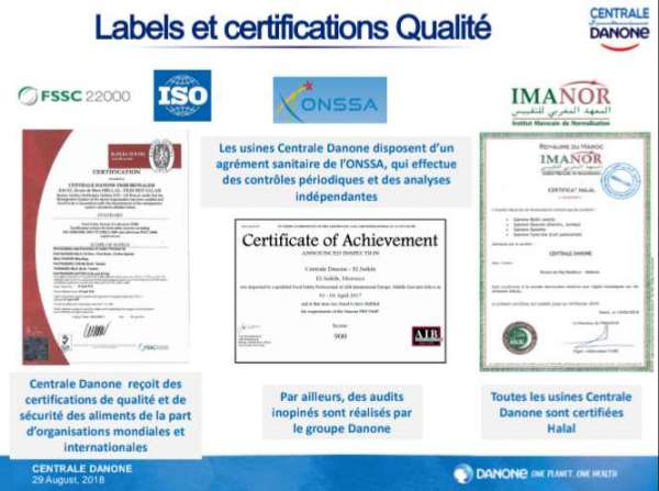 Lait: une journée à l'usine Fqih Bensaleh de Centrale Danone Certificats Danone - Lait: une journée à l'usine Fqih Bensaleh de Centrale Danone