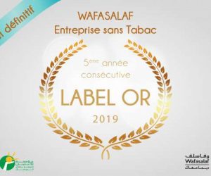 Label Or Entreprise sans Tabac 300x250 - “Entreprise sans Tabac” : le label Or de Wafasalaf définitivement confirmé