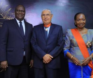 M. Birahima OUATARRA Ministre des affaires présidentielles M. EL Kettani et 300x250 - EL KETTANI PDG du groupe Attijariwafa bank élevé au grade de Commandeur de l’Ordre National de Côte d’Ivoire