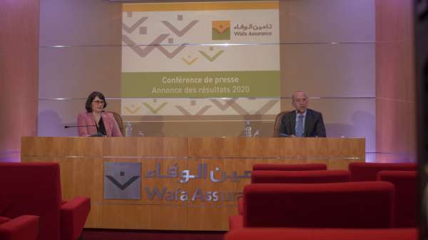 Ramses Aaroub Président directeur général et Meryem benkhayat directrice exécutive finances et streatégie groupe  - Wafa Assurance : effondrement du résultat net en 2020