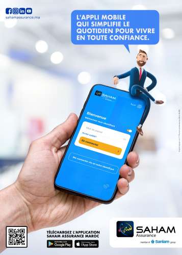 Affiche Saham mobile 50x70 VF 1 B - L’application mobile de SAHAM Assurance fait peau neuve !