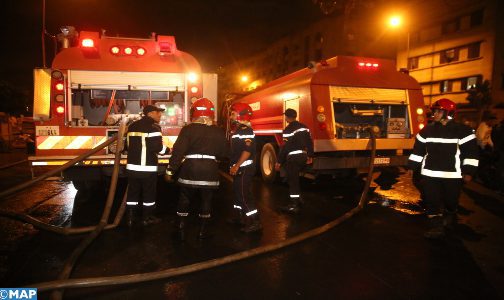 incendie 504x300 504x300 1 - Casablanca : Maitrise d’un incendie au marché de Koréa (Protection civile)
