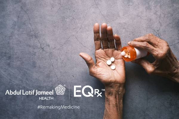 ALJ Health EQRx Announcement Hero Image with logos - Abdul Latif Jameel Health collaborera avec EQRx pour proposer deux nouveaux traitements anticancéreux