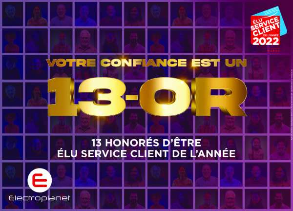 Visuel meilleur service - Electroplanet élu, pour la 3ème année consécutive, « Meilleur Service Client de l’année 2022 »