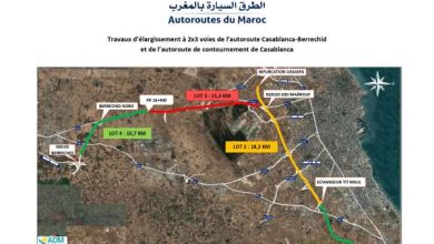 ADM Carte Chantier Elargissement page 0001 390x220 - ADM démarre les travaux d’élargissement des deux derniers lots de l’autoroute Casablanca-Berrechid