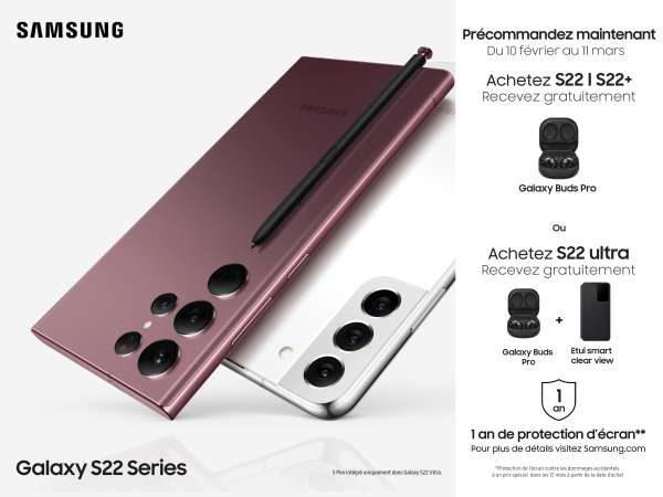 Offre de précommande - Samsung dévoile le Samsung Galaxy S22 Ultra