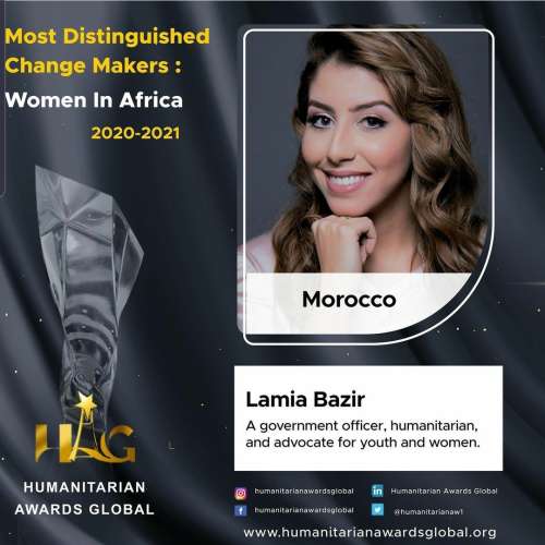 Bazir Award - La marocaine Lamia Bazir sur la prestigieuse liste des Humanitarian Awards Global pour l’année 2020-2021