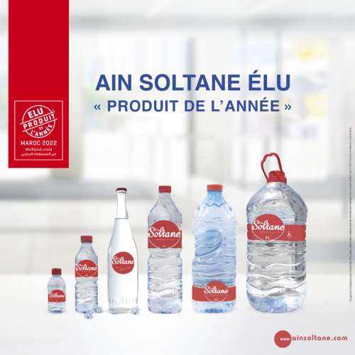 visuel produit de lannée - L’eau minérale Aïn Soltane est élue « Produit de l’année Maroc 2022 » et confirme sa notoriété auprès du client marocain