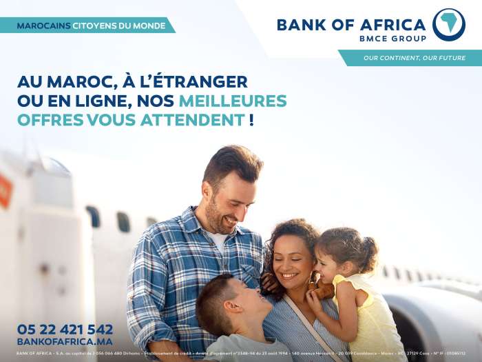 BOA AFF MRE 4x3m VF - Technologie, Proximité et Loisirs...  Telle est l’offre de BANK OF AFRICA pour ses clients  Marocains Citoyens du Monde