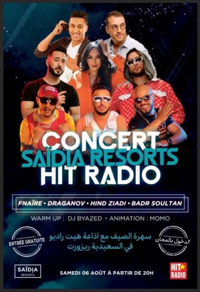 Visuel Hit Radio Saidia 411x600 - Saïdia Resorts organise, en partenariat avec Hit Radio, un concert géant sur la plage la station