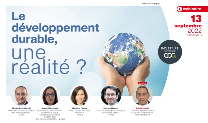 Landing Page 01 scaled - L’Institut Groupe CDG et le pôle Stratégie et Développement du Groupe CDG organisent un webinaire dédié à la question du développement durable : Le développement durable, une réalité ?