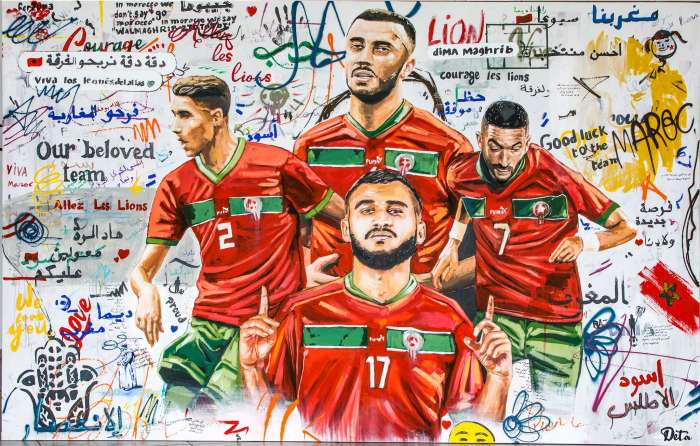 Fresque Hyundqi 1 - Hyundai & Coupe du Monde de Football Qatar: Une fresque collaborative et géante pour célébrer et encourager l’Équipe Nationale marocaine de Football