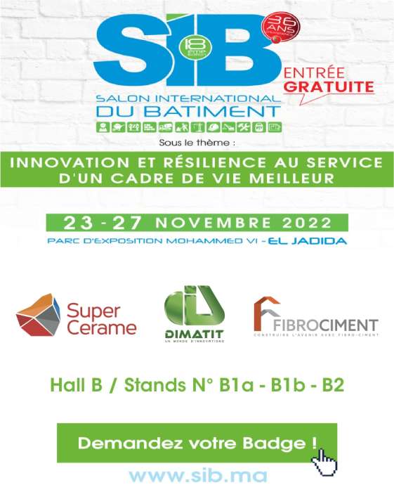 post 01 copie page 0001 - YNNA Holding à travers ses filiales Super Cerame, Dimatit et Fibrociment prend part à la 18ème édition du SIB avec l’un des plus grands pavillons du salon