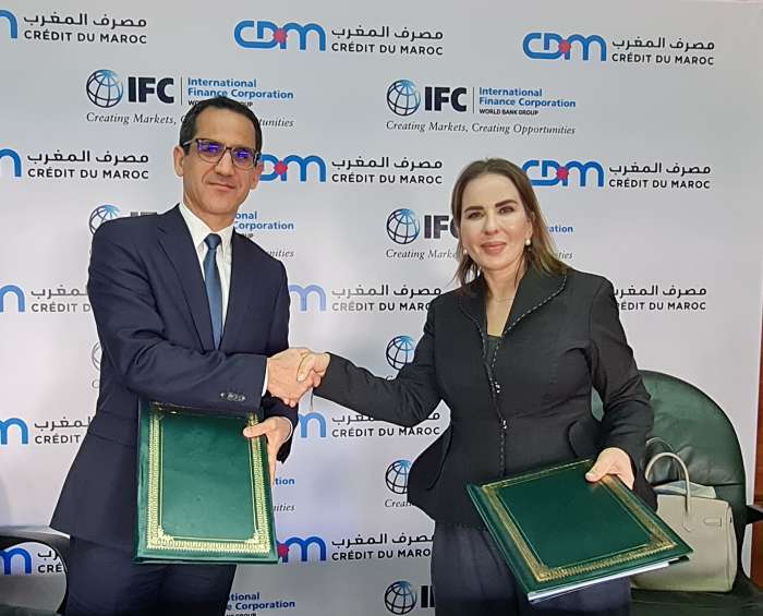 M Ali Benkirane et Mme Sandra Antunes Boumah - IFC et Crédit du Maroc s’associent pour améliorer l’accès des entreprises marocaines au financement du commerce