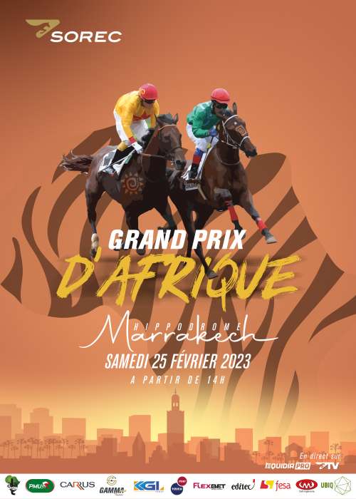 Visuel GPA 2023 - Pour la seconde année consécutive, la Société Royale d’Encouragement du Cheval (SOREC) organise le Grand Prix d’Afrique des courses de chevaux à Marrakech du 23 au 25 février prochains