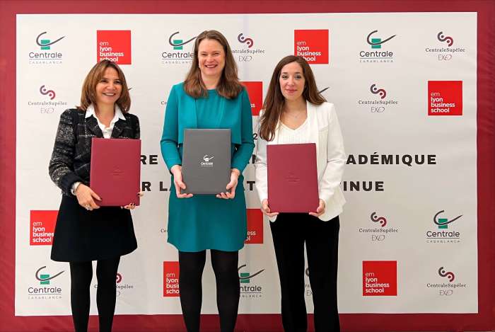 Ecole Centrale Casablanca x EM Lyon - Fondation Ecole Centrale Casablanca, CentraleSupélec Exed & Emlyon business school Exed signent un partenariat pour former les cadres et dirigeants au Maroc