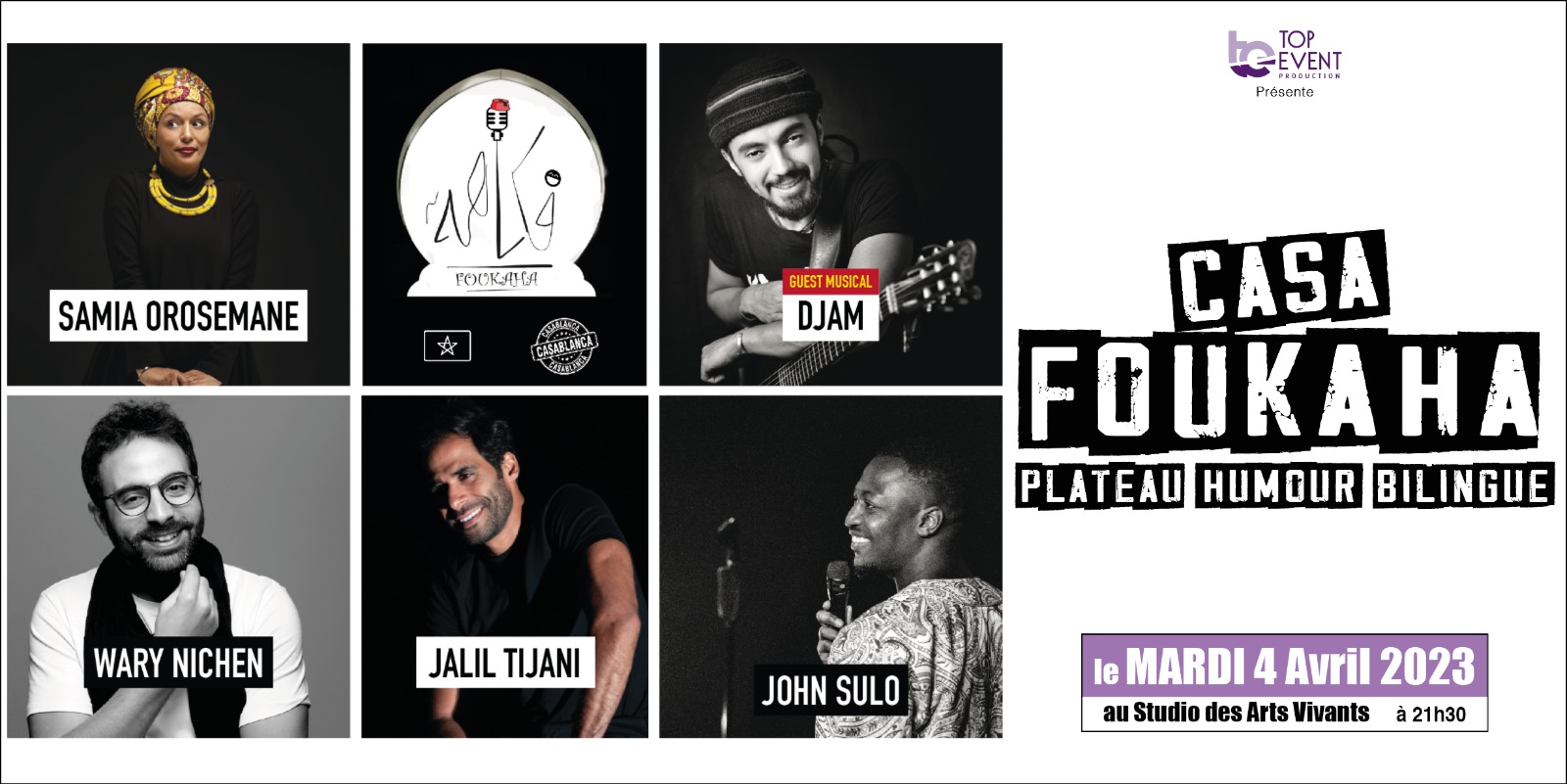 Visuel CasaFoukaha TopEvent  970 250 - Top Event présente le Gala du rire « Casa Foukaha »