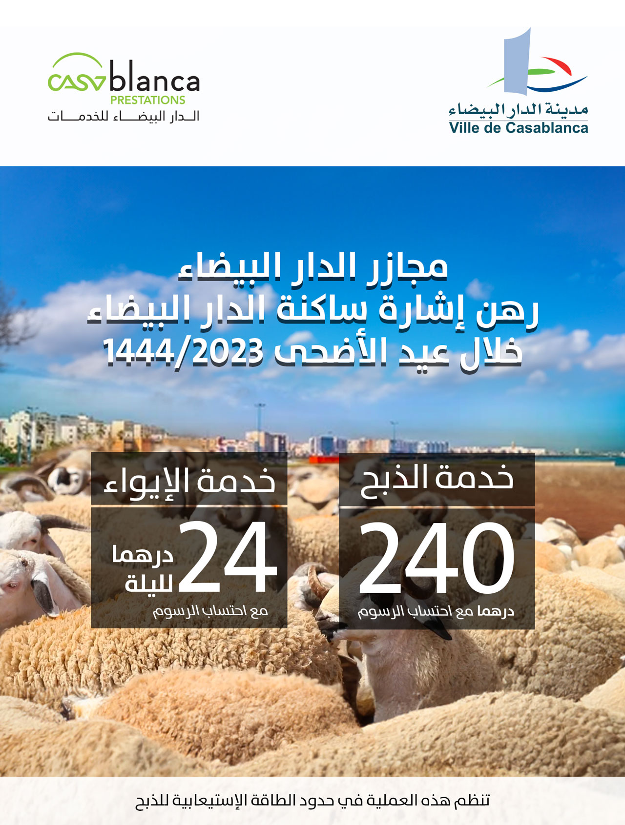 affiche - Les Abattoirs de Casablanca : un service d'abattage de qualité mis à la disposition des citoyens lors de l'Aid Al Adha
