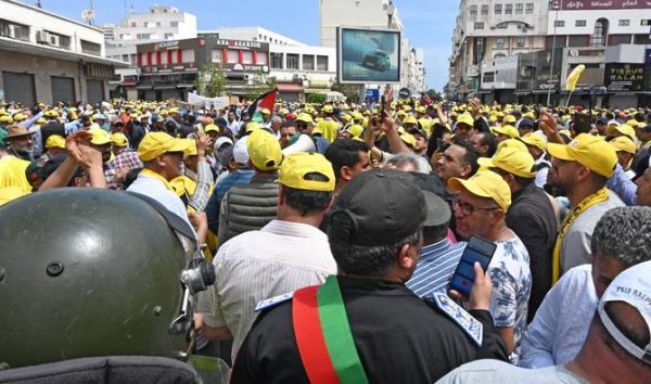manifestation 600x354 - Nouvelle manifestation syndicale au Maroc dénonçant la hausse des prix
