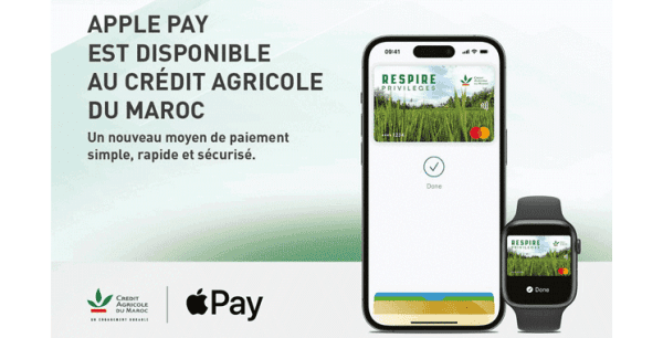 Crédit Agricole du Maroc met Apple Pay à disposition de ses clients Credit Agricole du Maroc met Apple Pay a la disposition de ses clients 600x306 - Crédit Agricole du Maroc met Apple Pay à disposition de ses clients
