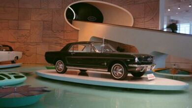 Célébration du 60ème anniversaire de la Ford Mustang : Retour sur ses origines access 1964 worlds fair ford exhibit 1965 mustang neg cn3430 231 390x220 - Célébration du 60ème anniversaire de la Ford Mustang : Retour sur ses origines