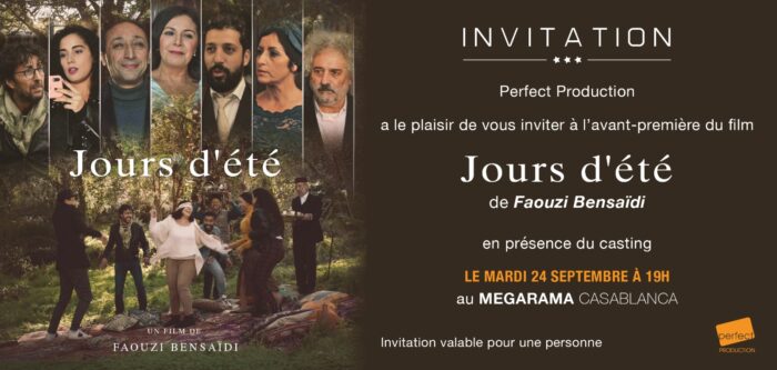 INVITATION Jours.dete1  scaled - « Jours d’été » Un film de Faouzi Bensaïdi ... Sortie nationale : mercredi 25 septembre