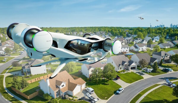 231002 CruiseUp Rendering Neighborhood oB 1536x1024 1 600x349 - CycloTech : le premier vol de la voiture volante BlackBird prévu pour début 2025
