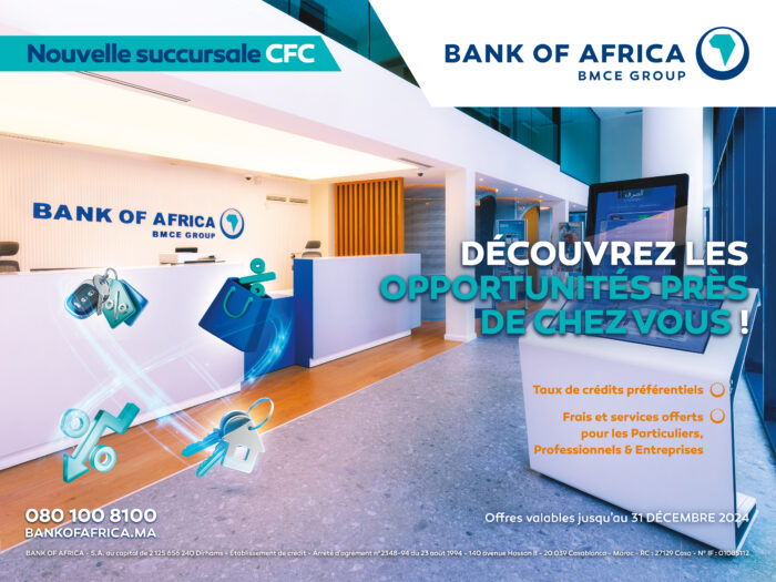 BANK OF AFRICA installe une première succursale à Casablanca Finance City pour accompagner la dynamique de ce hub financier continental BOA AFF NouvelleAgenceCFC 4x3m VF HD scaled - BANK OF AFRICA installe une première succursale à Casablanca Finance City pour accompagner la dynamique de ce hub financier continental