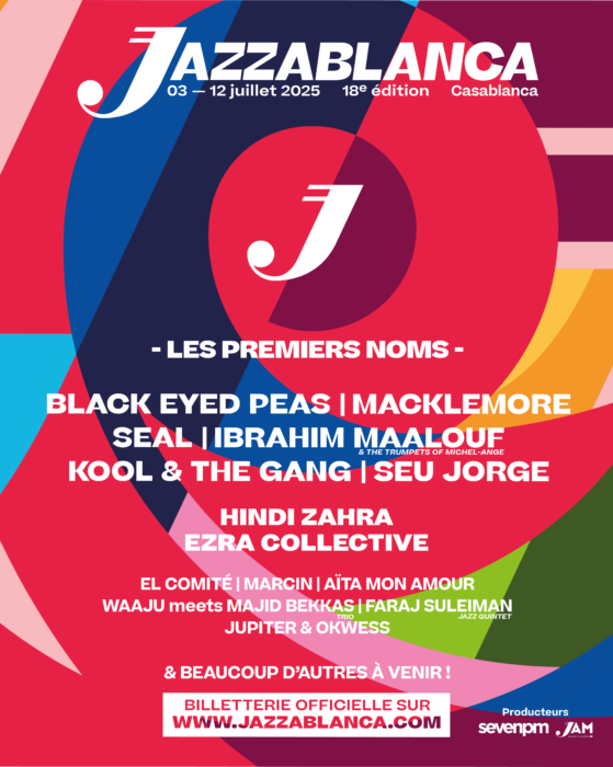 Visuel Line.up  Jazzablanca.25 - Jazzablanca dévoile la première partie de sa programmation  : une première annonce spectaculaire,   entre légendes de la musique, superstars et musiciens prodiges