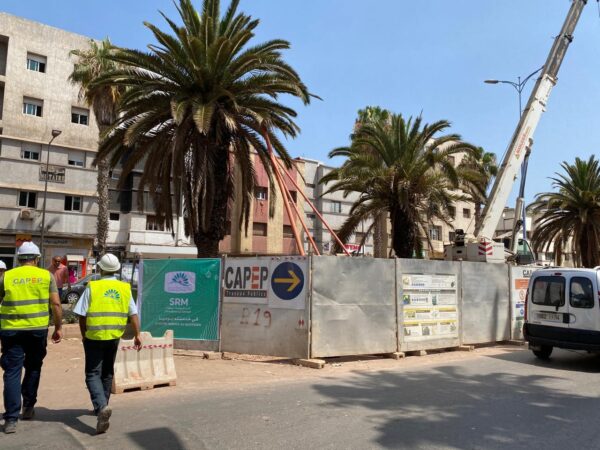 SRM CS Chantier Mohammedia 6 600x450 - Protection contre les inondations à Mohammedia: La SRM met en place un système de renforcement des infrastructures d’assainissement des eaux pluviales